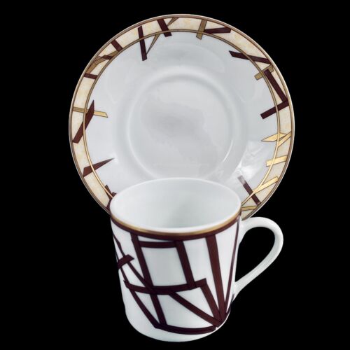 Antique Limoges Art Deco Demi Cup & Saucer Pillivuyt Depuis 1818 France 3 oz - Picture 2 of 5
