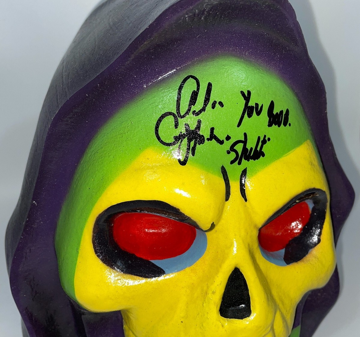 ALAN OPPENHEIMER Signed SKELETOR Latex MASK MASTERS OF THE