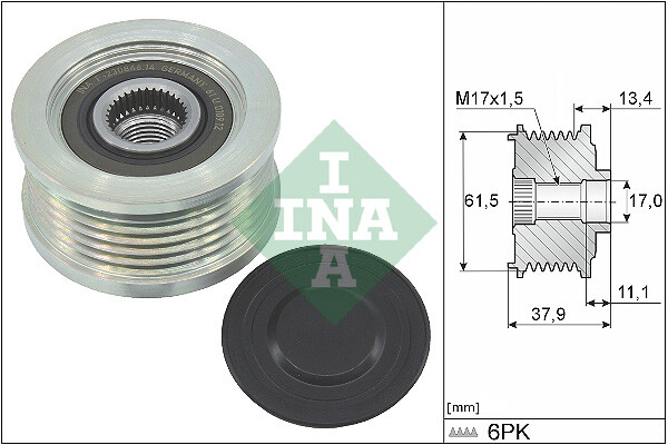 INA 535 0023 10 Freilauf-Riemenscheibe Generator FüR Alfa Romeo Fiat Lancia-image