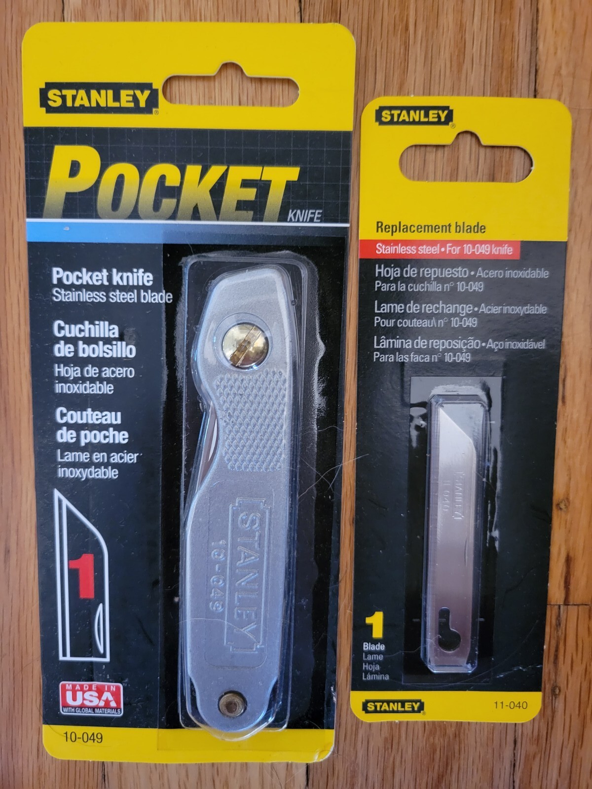 NEW Stanley Pocket Knife 10049 & Replacement Blade 11040 Made in