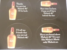 Makers Mark Maker's 46 receipt Stickers 2011 Ambassador 32 "thank you" stickers