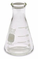 PYREX 4980-125, 125mL Narrow Mouth Erlenmeyer Flasks w/ Heavy Duty Rim (Single)