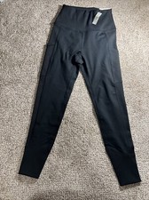 Aerie Off Line Women The Hugger BlackHigh Rise Leggings Pockets New Small Short