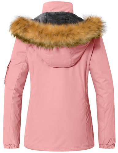 Wantdo Women's Ski Jacket Winter Fleeced Snow Coat Waterproof Fur Hooded Jackets - Picture 64 of 86