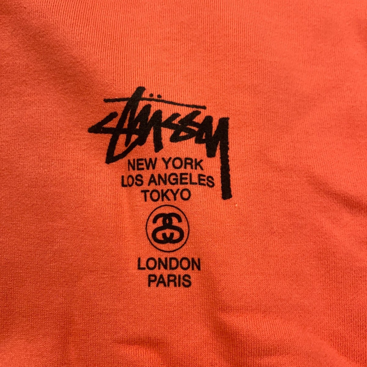 Stussy World Tour Zip Hoodie Mens XL Orange Sweatshirt NWT