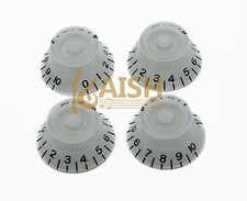 4x White LP Guitar Speed Knobs Top Hat Bell Knobs Fits Les Paul