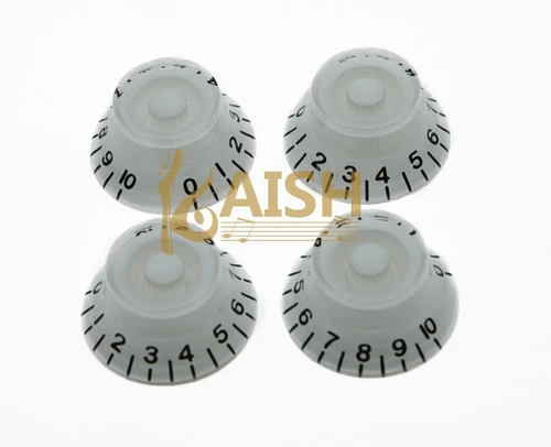 4x White LP Guitar Speed Knobs Top Hat Bell Knobs Fits Les Paul