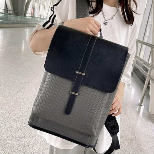 Fashionable Trendy Backpack Couples Casual Large Capacity Leather Backpack - 第 14/27 張圖片