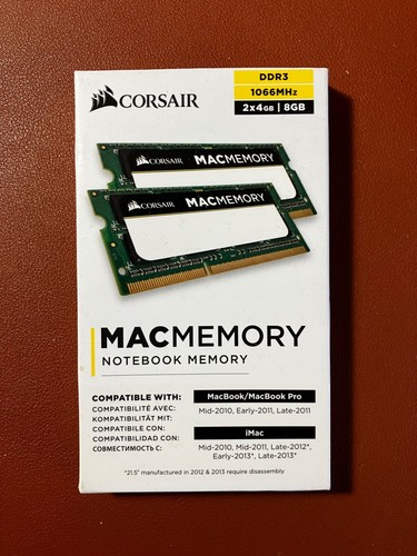 corsair ddr3 1066mhz 2x4gb ram macmemory - Picture 2 of 2