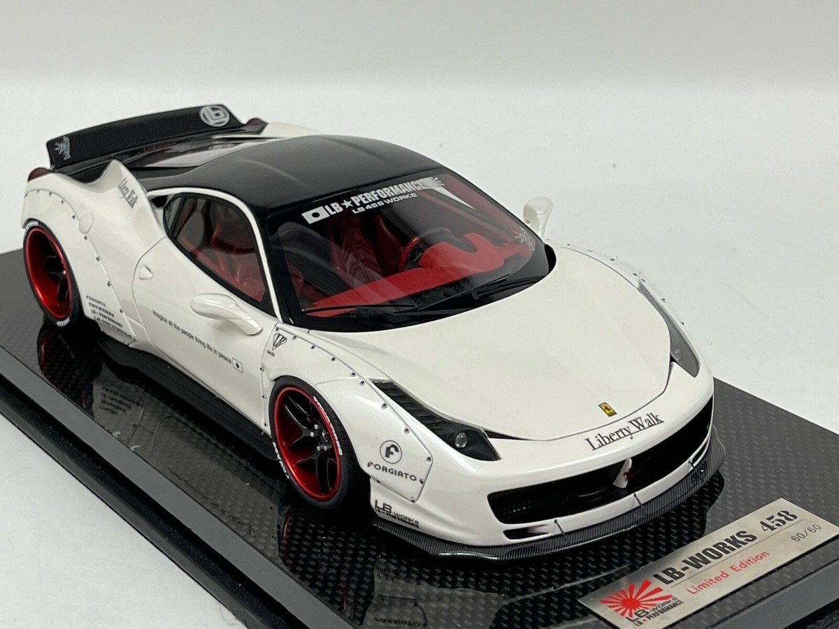 LB特注 Liberty Walk 1/18 Ferrari 458Italia 1/18 Liberty Walk Ferrari 458 Pearl White Black Wheels