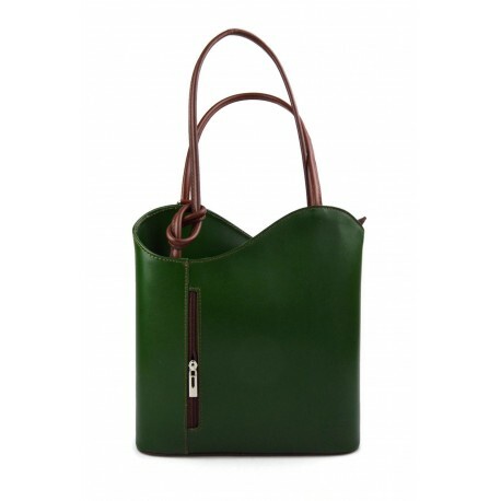 Borsa pelle donna zaino verde marrone con manici a spalla | eBay