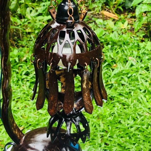 Lámpara de mesa con cáscara de coco sombra nocturna Eco Friend linterna colorida natural hecha a mano - Imagen 7 de 12