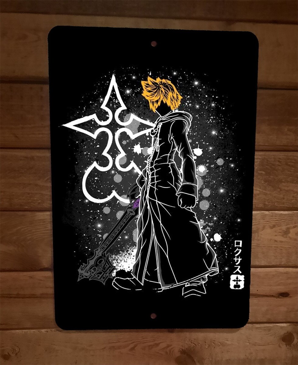 Kingdom Hearts Roxas Organization XIII 13 8x12 Metal Wall Sign