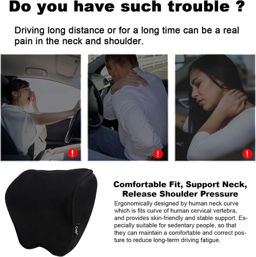 2 Pack Car Neck Pillow, Softness Car Headrest Pillow for Driving with Adjustable - Picture 5 of 12