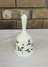 Tuscany Collection Porcelain Christmas Bell – Holly & Berries – 5” x 2.75”