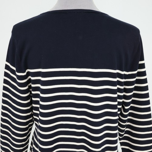 Talbots Dress Petites XLP PXL Navy Blue White Stripe T-shirt Lace Up Nautical - Picture 5 of 11
