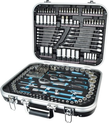 Quantool Steckschlüsselsatz, 1/4'' Zoll, 3/8'' Zoll und 1/2'' Zoll, 227-teilig