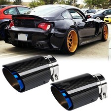 2.5" Inlet 3.5" Outlet Exhaust Tip Tail Muffler Carbon Fiber For Z3 Z4 Roadster