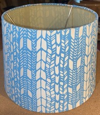 Aqua Blue Drum Lamp Shade 7  Tall x 10  Across Bottom 8  Across Top