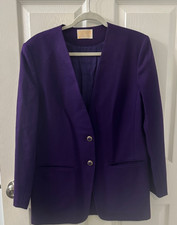 Vintage Pendleton Blazer Womens Size 8 Purple 100% Virgin Wool USA Made