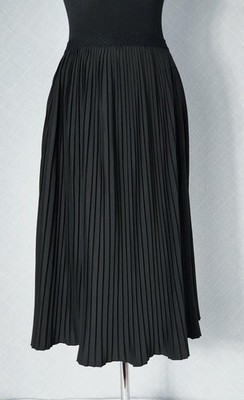 Issa Plus Black High-waist Pleated Maxi Skirt Size M
