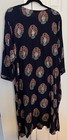 Boho Indian Kurti Dress & Pants Fits Like 3X Navy Orange Gold New From India — photo 4