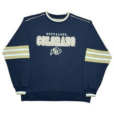 Vintage 1990s NCAA Colorado Buffaloes Lee Sport Embroidered Black Sweatshirt L