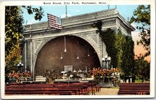 Rochester Minn Band Stand City Park Postcard The Co-Mo Company Made in USA