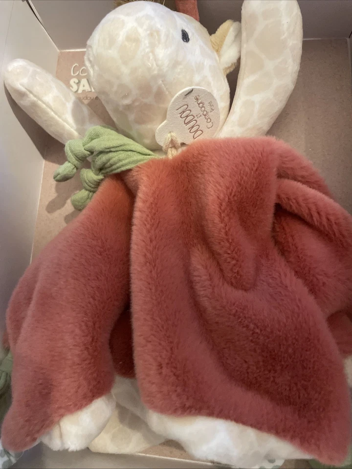 NUEVO EN CAJA Doudou Paris Couleurs Savane Suave Felpa Jirafa Manta de Seguridad Lovey Foto 4 de 4