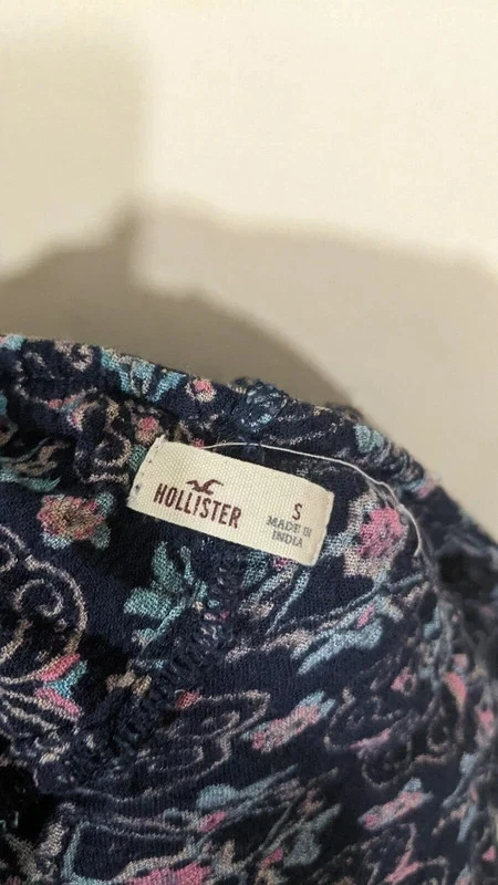 Hollister Taille 36 Blouse manches longues femme noir bleu rose - Photo 4/4