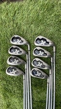 Set of 8x Callaway Golf X18 4-PW & SW Irons Uniflex Steel Shafts Karma Grips*