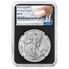 2025 $1 American Silver Eagle NGC MS70 FDI Trump Label Retro Core