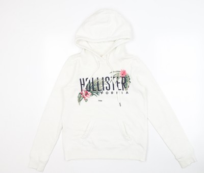 Hollister Women's White Floral Hoodie XS