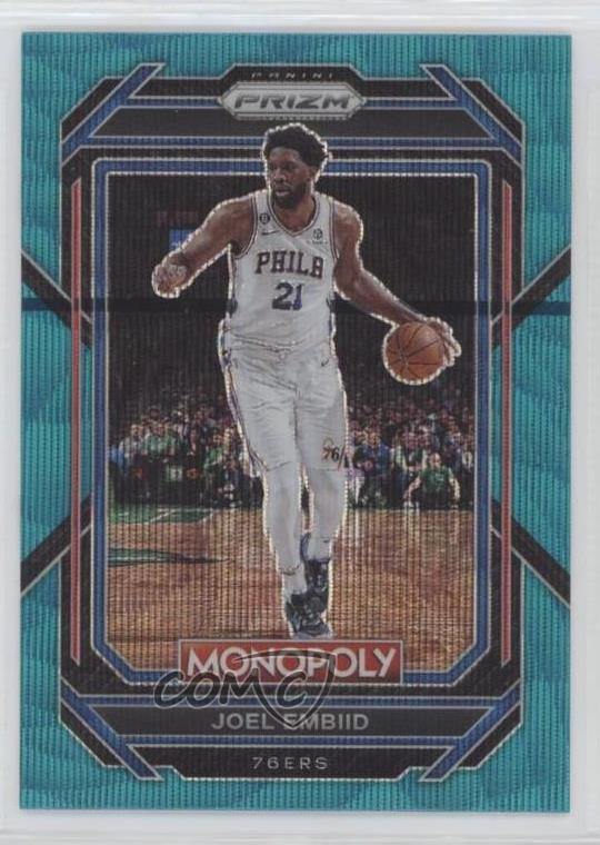 2022-23 Panini Prizm Monopoly Teal Wave Prizm Joel Embiid #67 0b4t