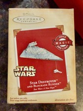 Star Destroyer and Blockade Runner Star Wars Ornament Hallmark 2004 New Open Box