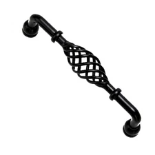 6 Pack Black Birdcage Cabinet Hardware Handle Pull