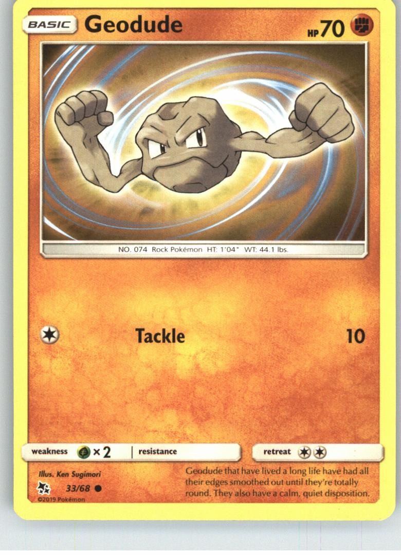 Geodude 33/68 Common Hidden Fates Pokemon Near Mint