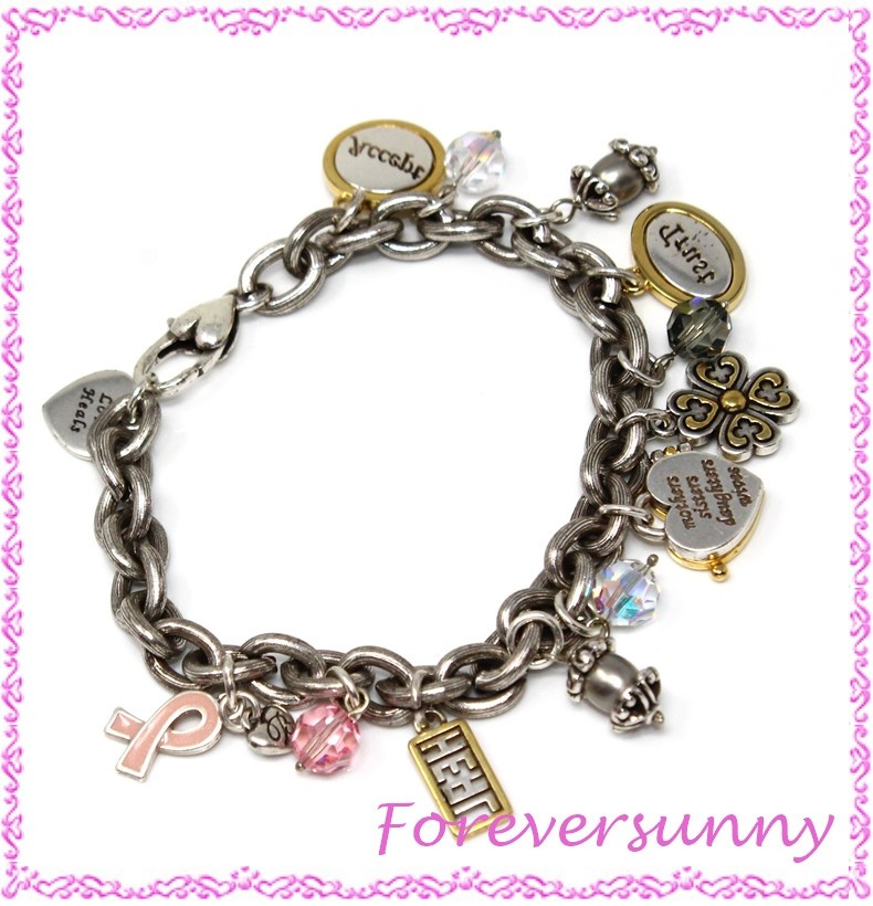 Brighton Power of Pink Breast Cancer Trust Heal Charm Love Bracelet View 3