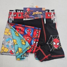 Boys 2 Pokemon Plus 2 Spiderman Athletic Boxer Briefs Size 6
