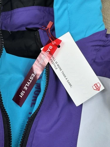 Baseball Lifestyle 101 BL101 Colorblock Pullover Jacket Blue/Purple Size S New image 8