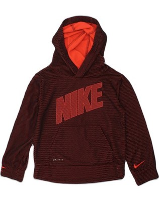 Nike Mädchen Dri Fit Grafik Hoodie Pullover 4-5 Jahre Small weinrot AK06