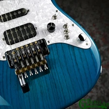 RY GUITAR Custom Strat SSH Electric Guitar Trans Blue Ash Used