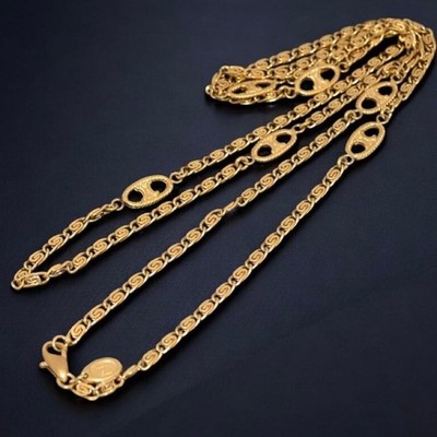 CELINE Vintage Gold Triomphe Long Chain Necklace 91cm Authentic From Japan