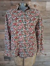 Vintage Lands' End Floral Button Up Shirt Wmn's Sz. S/6-8 USA Made 100% Cotton