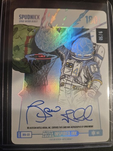 Bo Jackson Battle Arena. Spudnick. Spud Webb Debut. Auto. 9/50.
