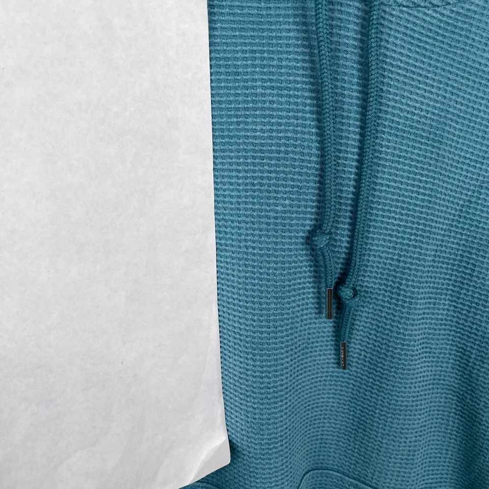 Athleta Balance Waffle Hoodie Womens 2X  Blue Kangaroo Pouch Pullover - Image 3 of 4