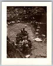Vtg B&W Snapshot Large Group Friends Picnic Sturtevant's Falls Ca Names Dec.