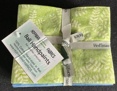 Hoffman Fabrics Set Of 12 Fat Quarters Bali Handpaints 100% Cotton Blues Greens