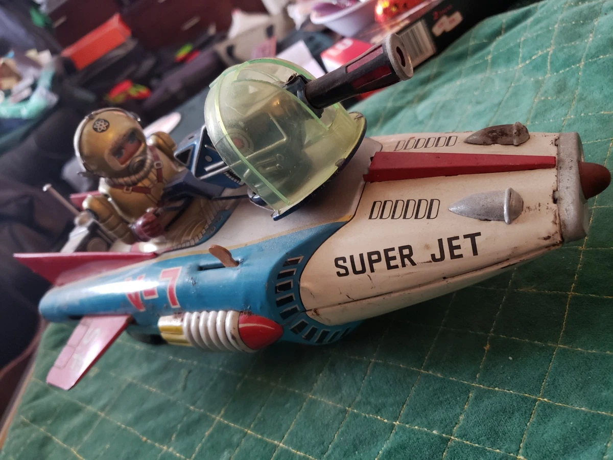 Jouet Ancien En Tôle – Aéroglisseur Mécanique TM Japan, Années 60, Rare