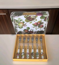 6pz Portmeirion Casa e Regali POMONA Forchette da Pasticceria con Manico in Ceramica NUOVE in Scatola